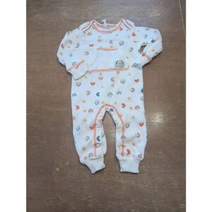 Peyton & Scout One Piece Kids size 6-9m white rainbow gender neutral